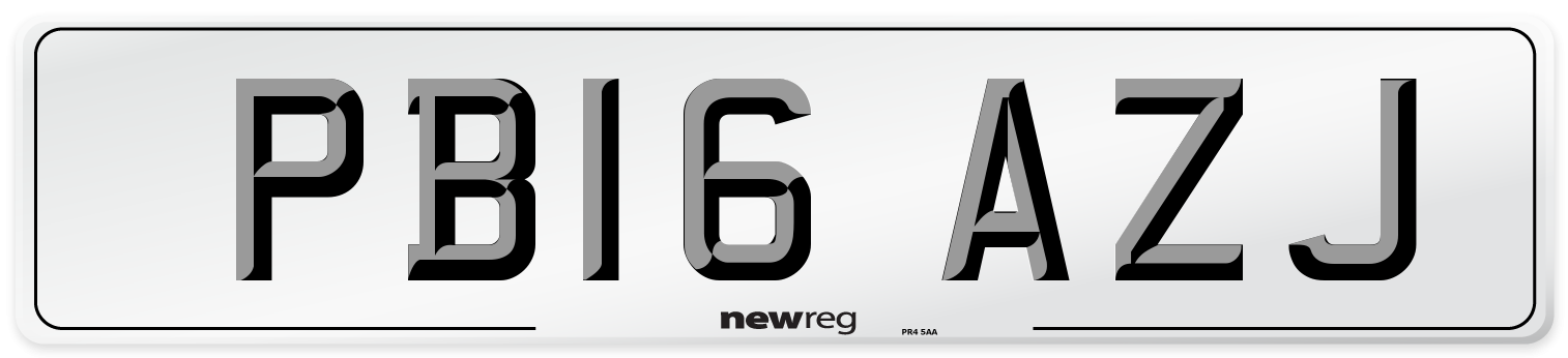 PB16 AZJ Number Plate from New Reg